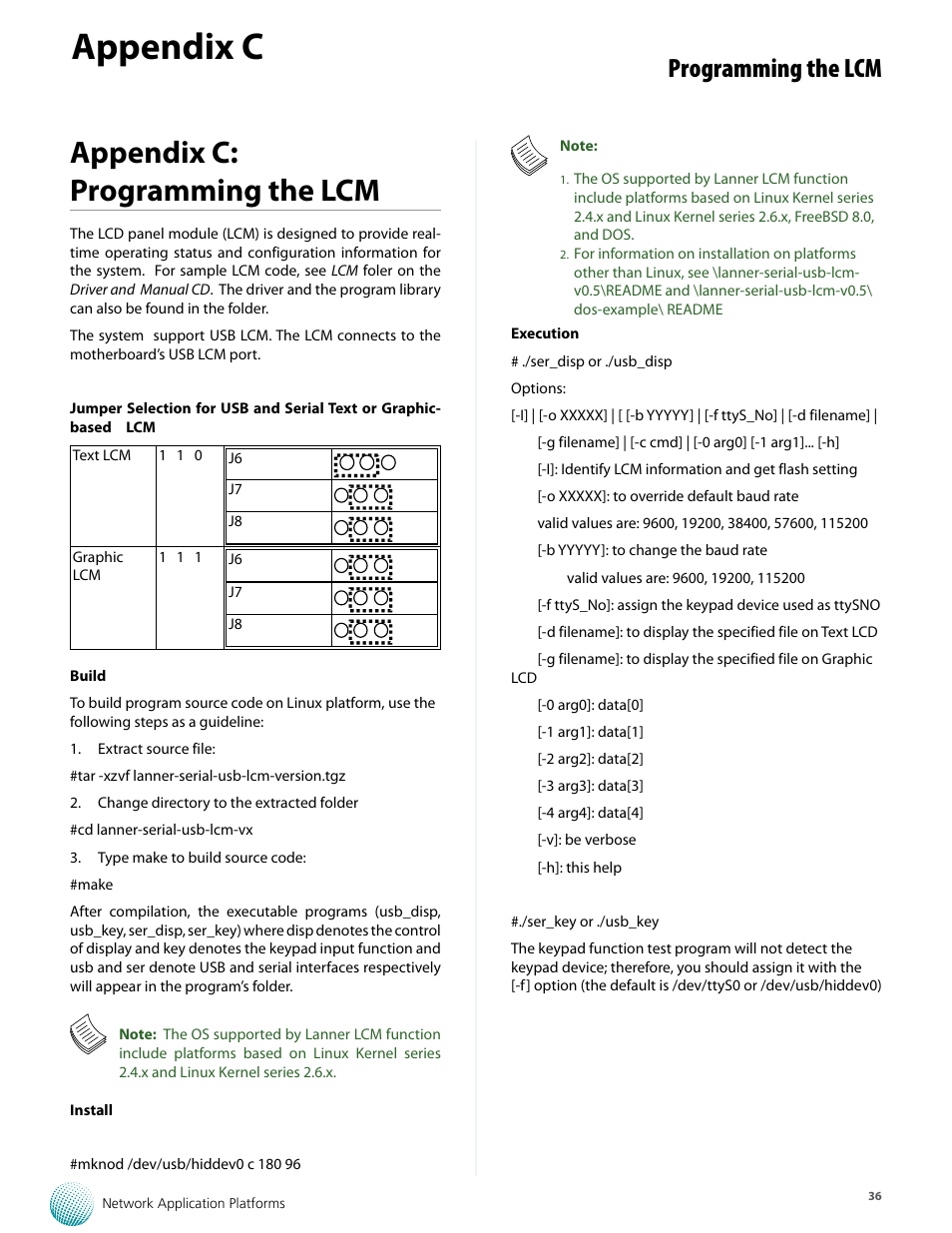 Appendix c, Appendix c: programming the lcm, Programming the lcm | Lanner FW-8893C User Manual | Page 41 / 49