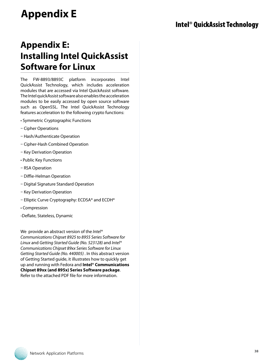 Appendix e, Intel ® quickassist technology | Lanner FW-8893C User Manual | Page 43 / 49