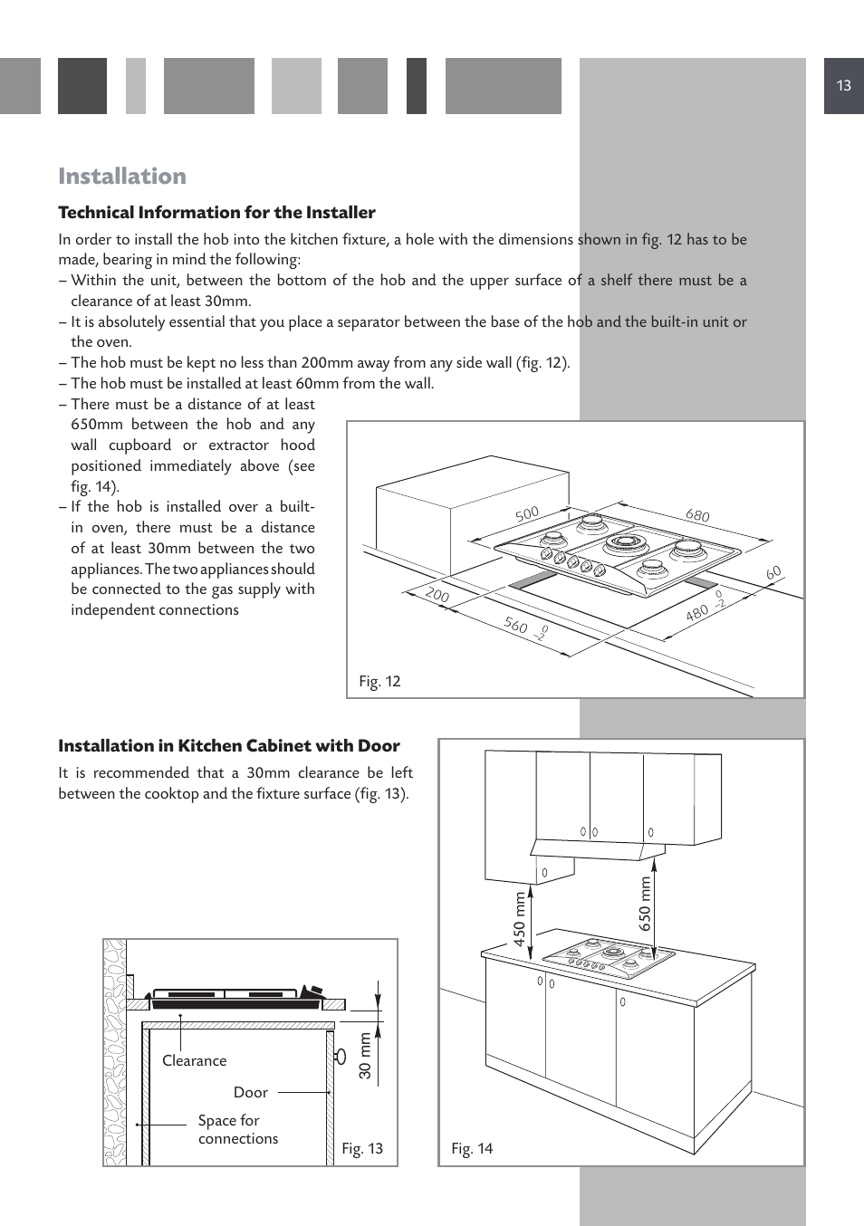 Installation | CDA HCG 731 User Manual | Page 13 / 24