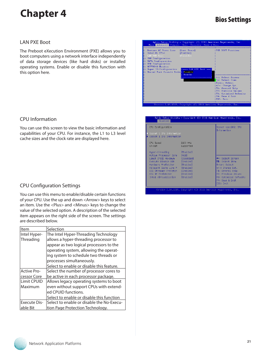 Chapter 4, Bios settings | Lanner FW-8895 User Manual | Page 25 / 48