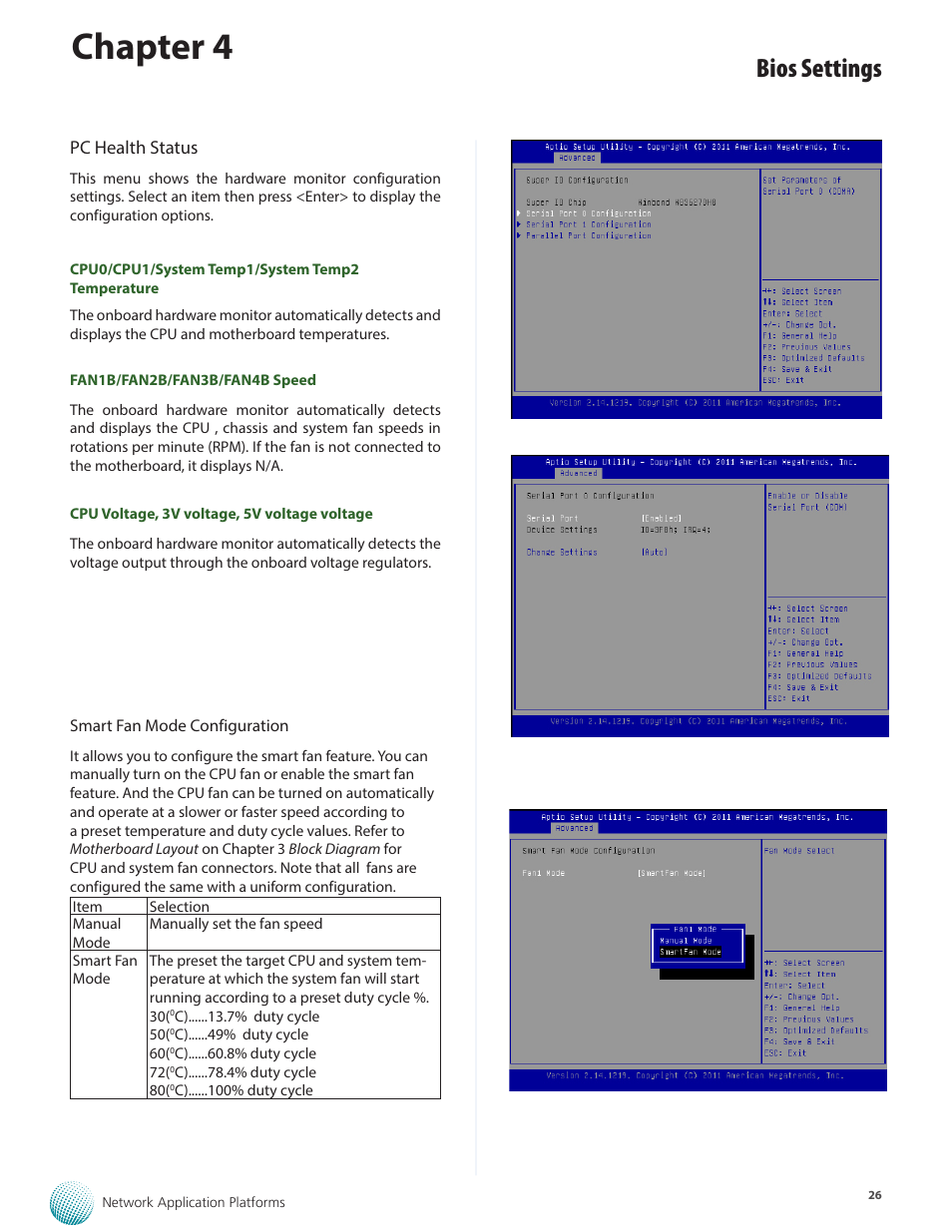 Chapter 4, Bios settings | Lanner FW-8895 User Manual | Page 30 / 48