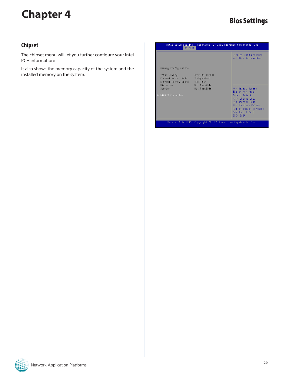 Chapter 4, Bios settings | Lanner FW-8895 User Manual | Page 33 / 48