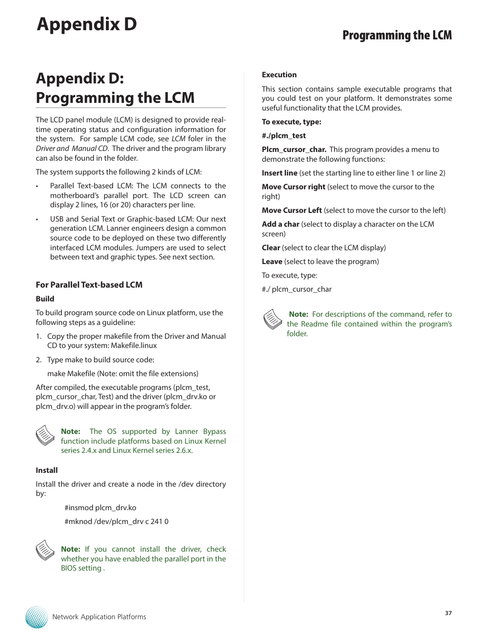 Appendix d, Appendix d: programming the lcm, Programming the lcm | Lanner FW-8895 User Manual | Page 41 / 48