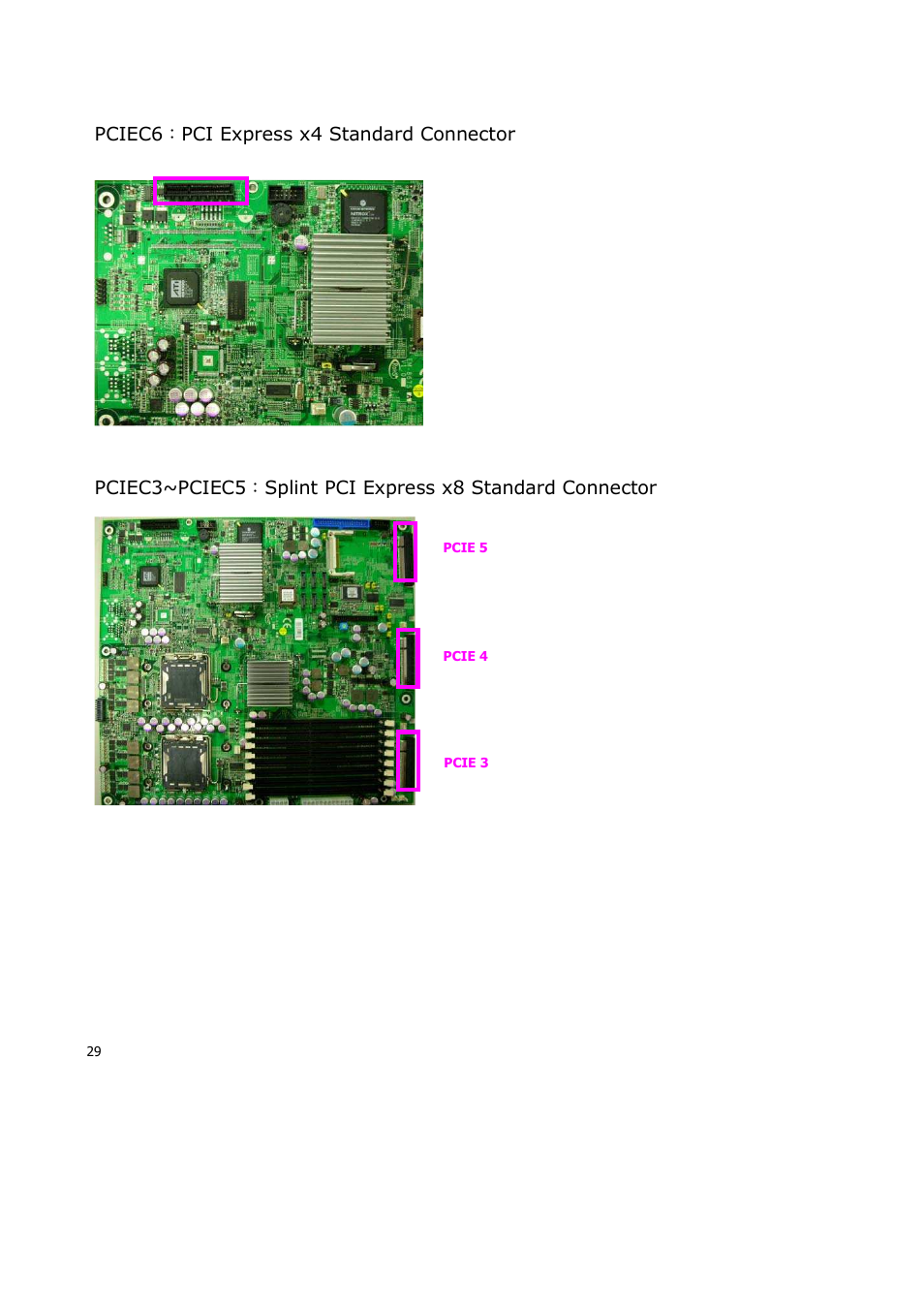 Pciec6：pci express x4 standard connector | Lanner RS12-38800 User Manual | Page 29 / 64