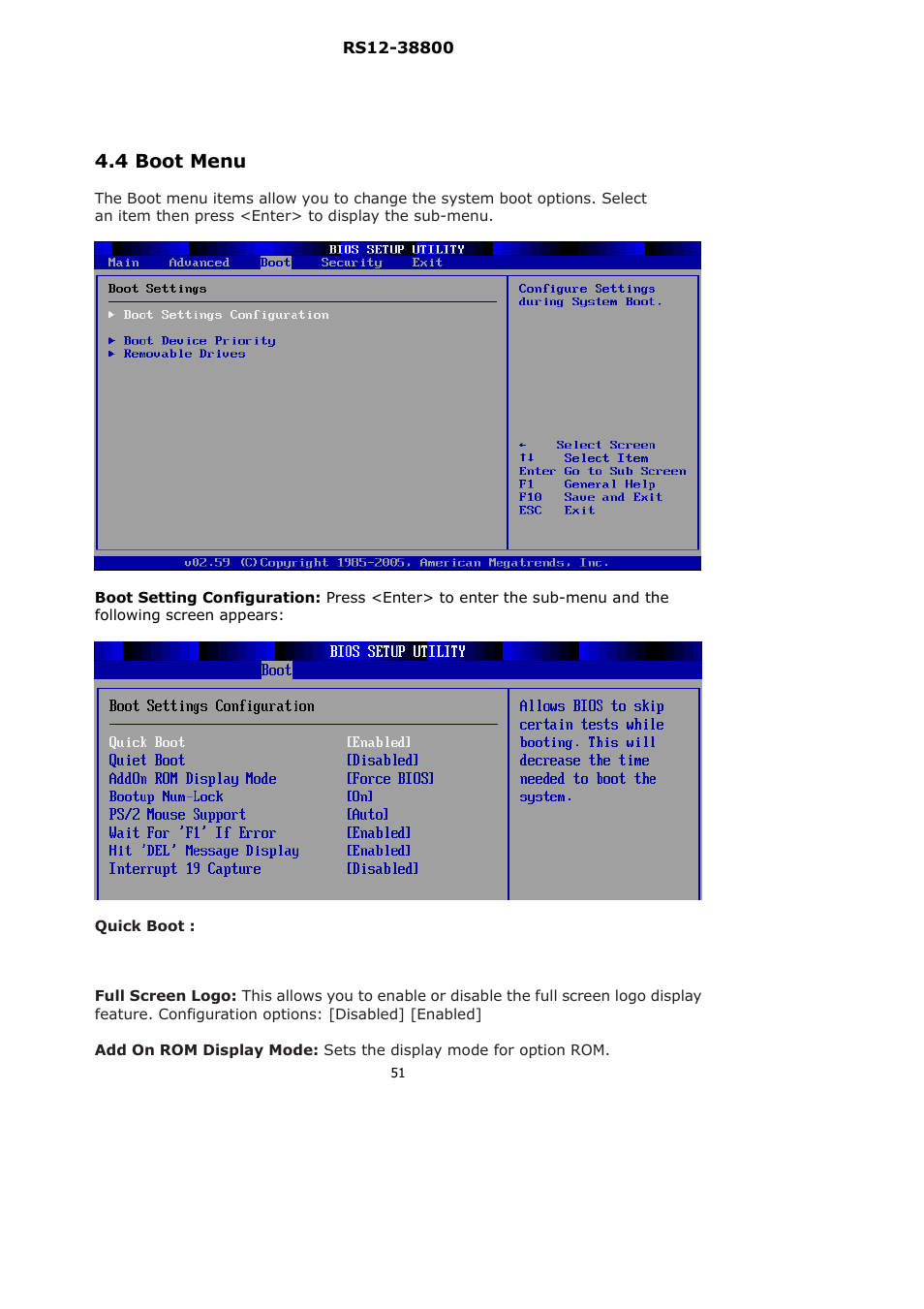 4 boot menu | Lanner RS12-38800 User Manual | Page 51 / 64