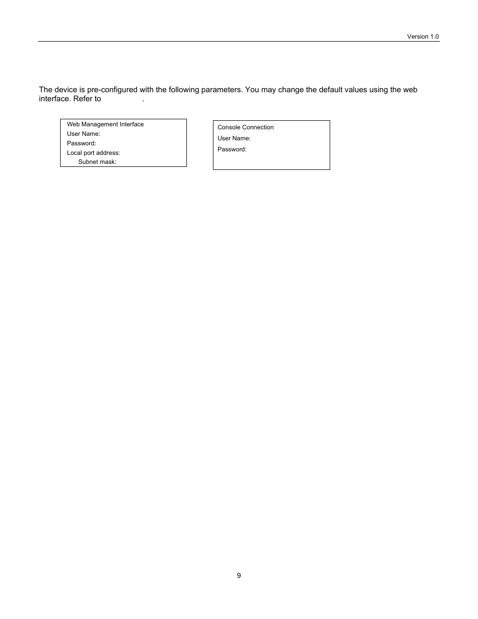 Default values | Lanner IPMI User Manual | Page 11 / 56
