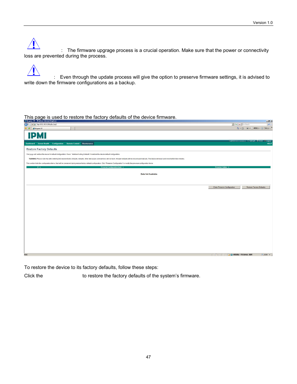 Estore, Actory, Efaults | Lanner IPMI User Manual | Page 49 / 56