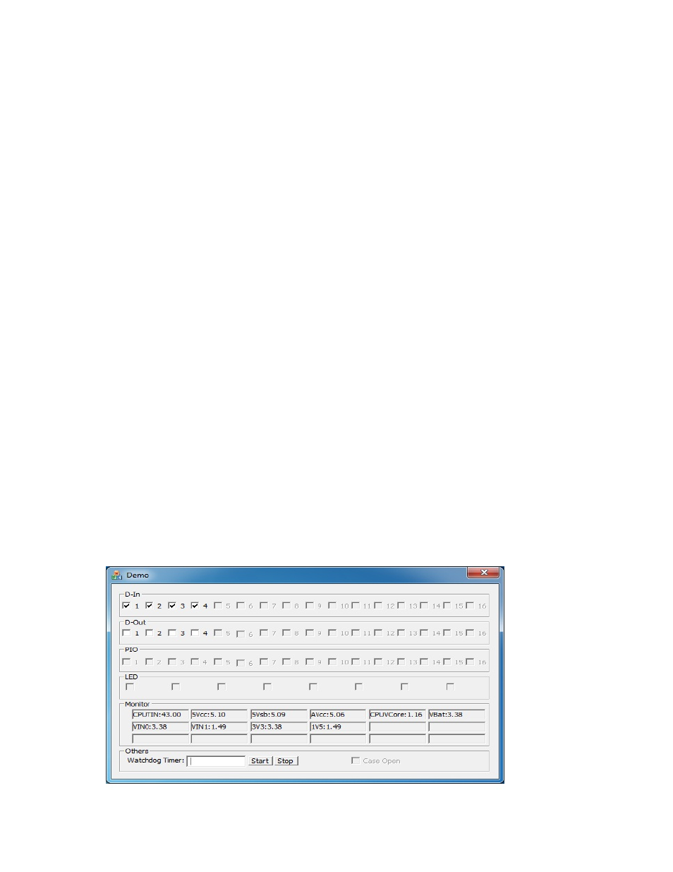 Ia the, Rogram on, Indows | 2 via the demo program on windows | Lanner Digital Input/Output User Manual | Page 22 / 28