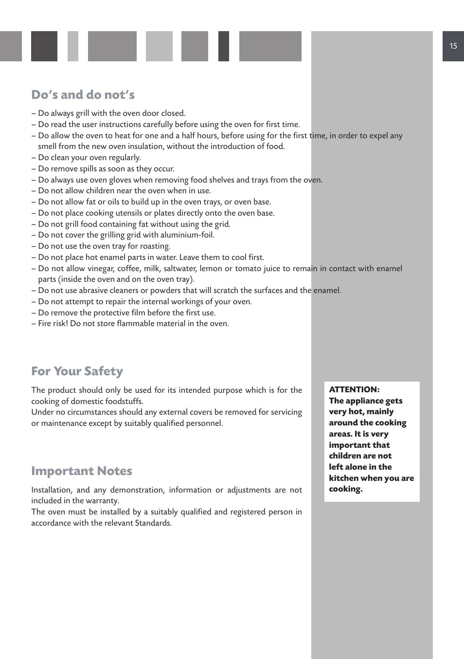 Do’s and do not’s, For your safety | CDA SV 980 User Manual | Page 15 / 36