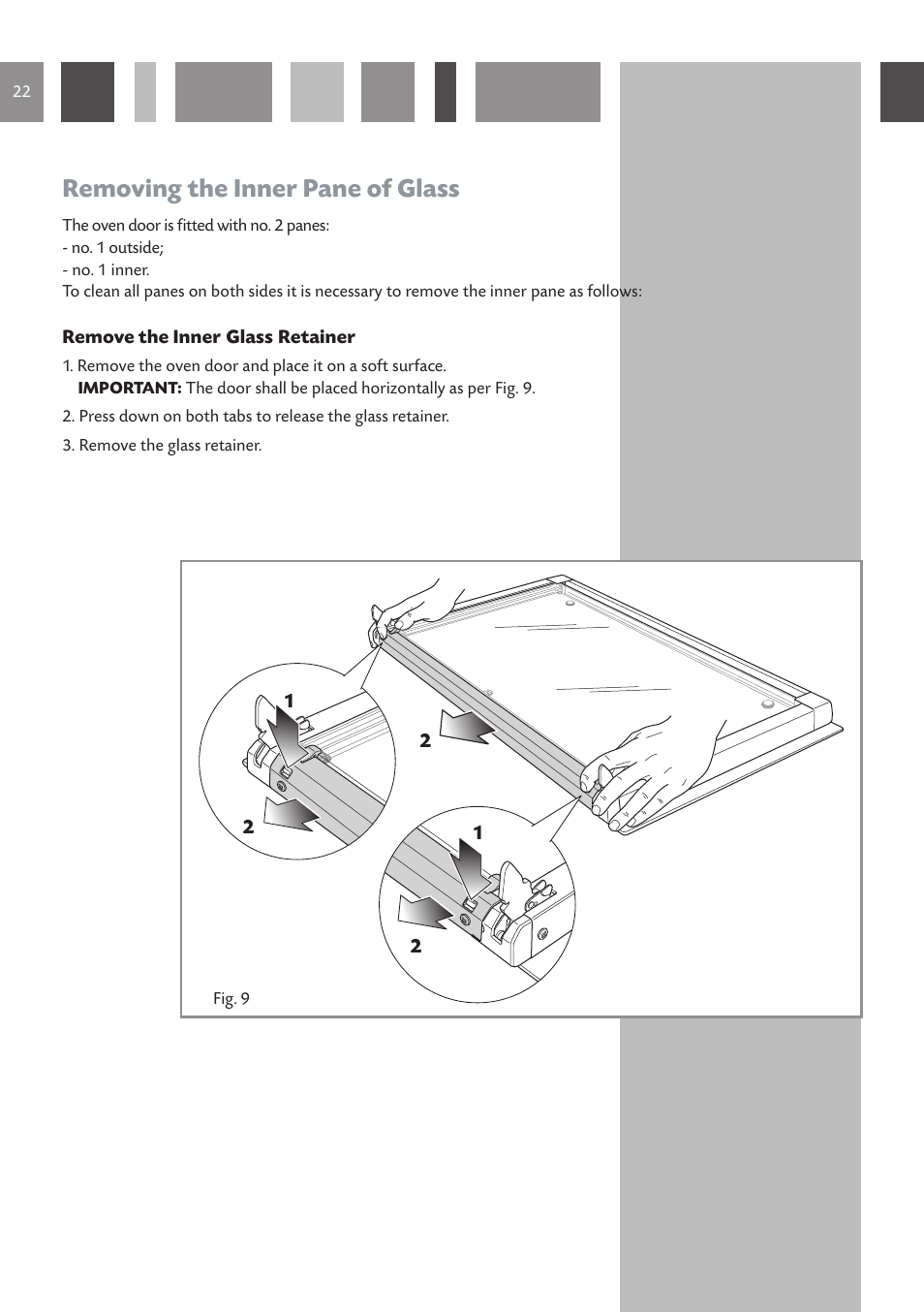 Removing the inner pane of glass | CDA SV 980 User Manual | Page 22 / 36