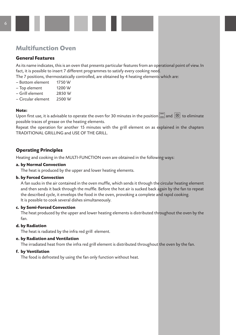 Multifunction oven | CDA SV 980 User Manual | Page 6 / 36