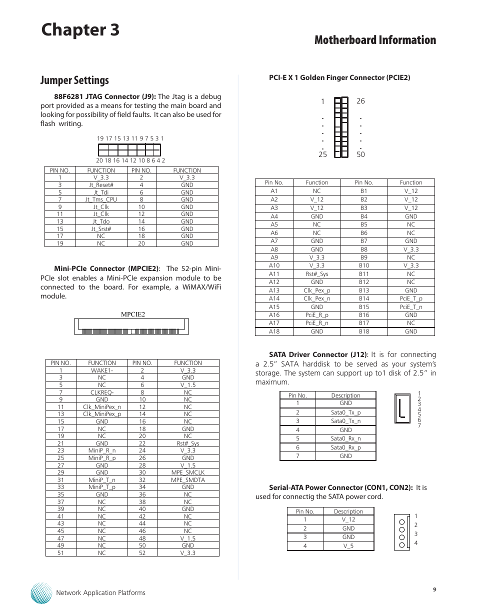 Jumper settings, Chapter 3, Motherboard information | Lanner MR-301 User Manual | Page 12 / 16