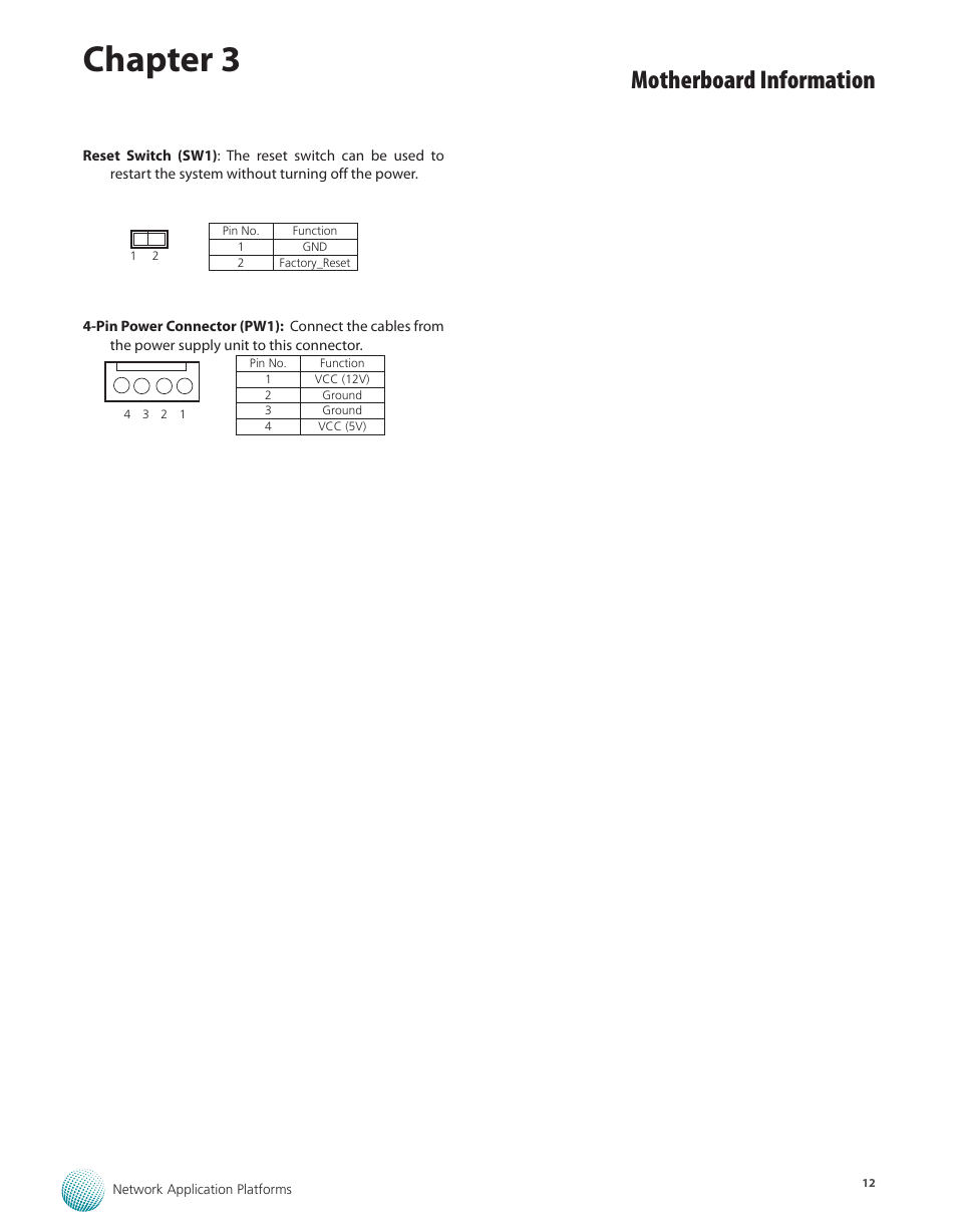 Chapter 3, Motherboard information | Lanner MR-330A User Manual | Page 14 / 16