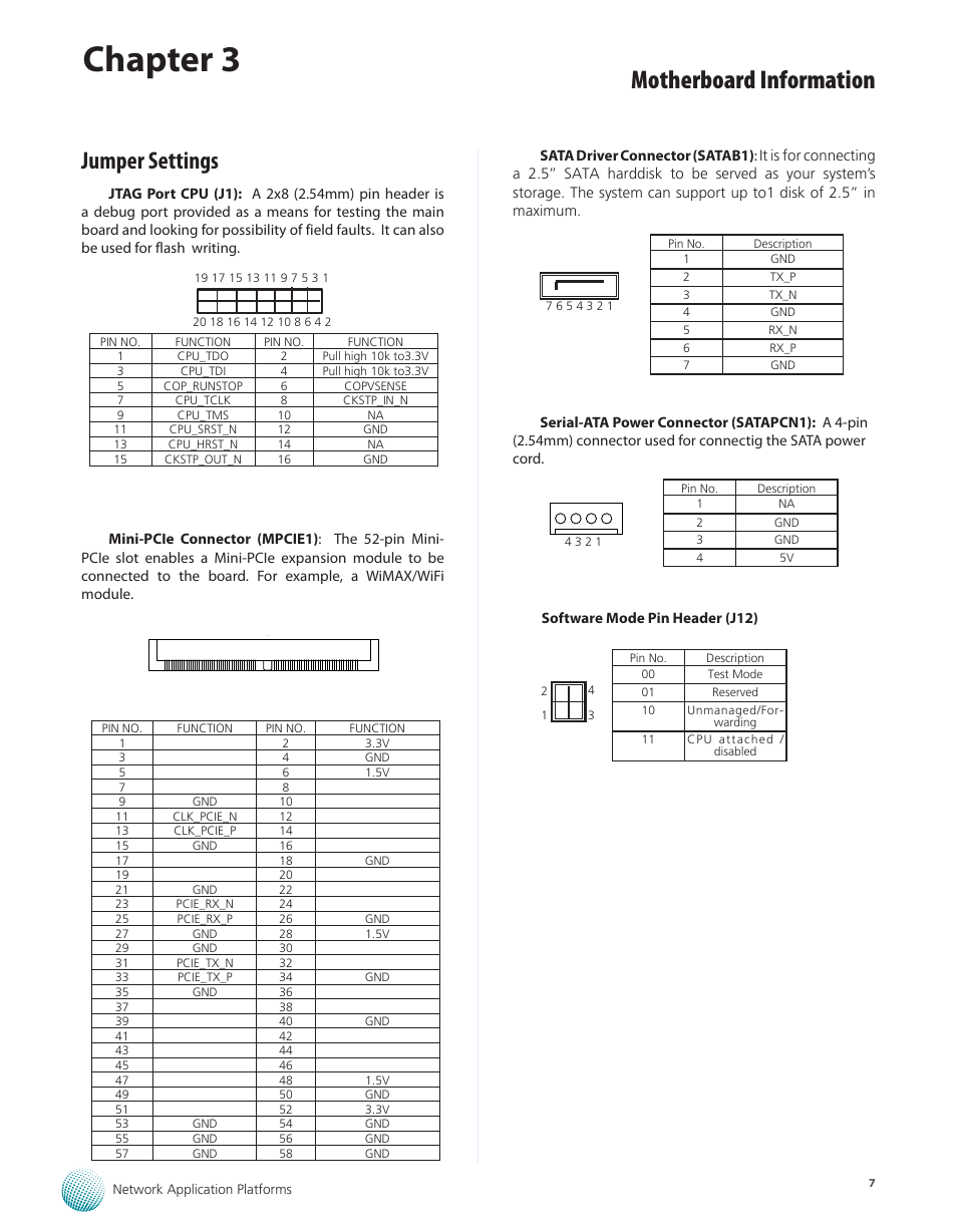 Chapter 3, Motherboard information, Jumper settings | Lanner MR-350 User Manual | Page 9 / 12