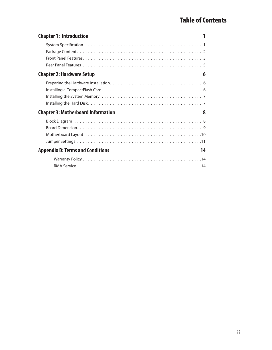 Ttat table of contents beable of contents | Lanner MR-730 User Manual | Page 3 / 18