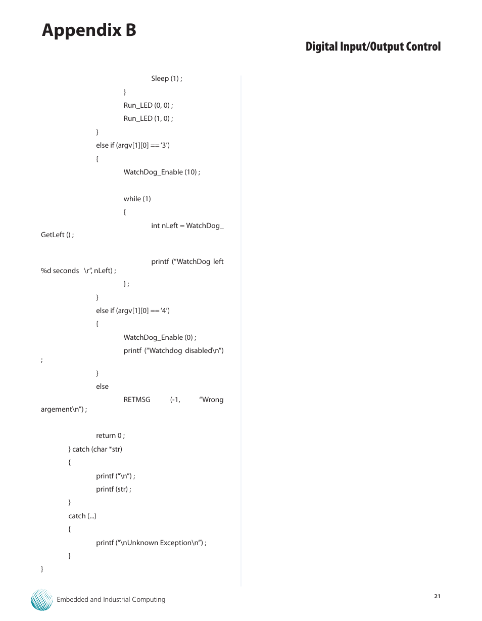 Appendix b, Digital input/output control | Lanner LEC-3000A User Manual | Page 23 / 27