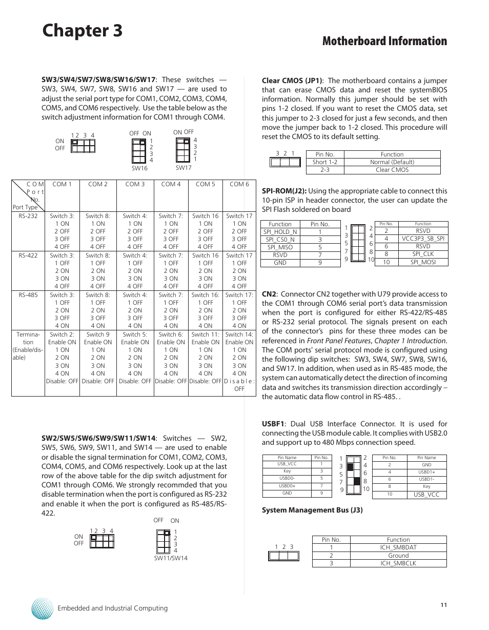Chapter 3, Motherboard information | Lanner LEC-3010 User Manual | Page 13 / 43