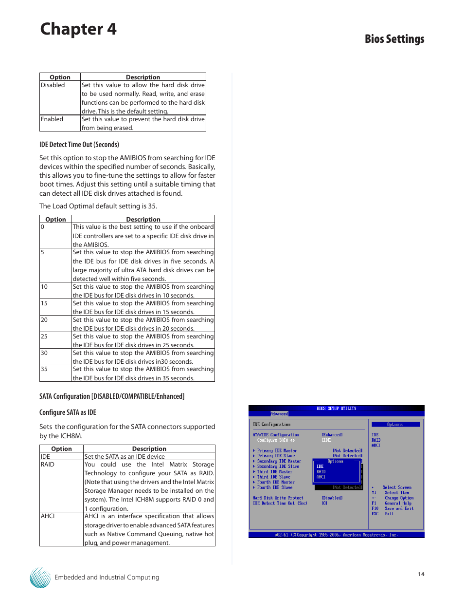 Chapter 4, Bios settings | Lanner LEC-3010 User Manual | Page 16 / 43