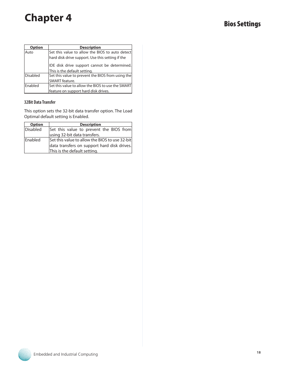 Chapter 4, Bios settings | Lanner LEC-3010 User Manual | Page 20 / 43