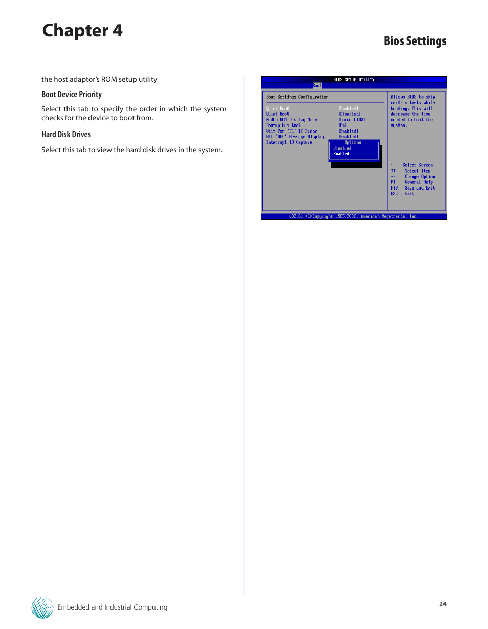 Chapter 4, Bios settings | Lanner LEC-3010 User Manual | Page 26 / 43