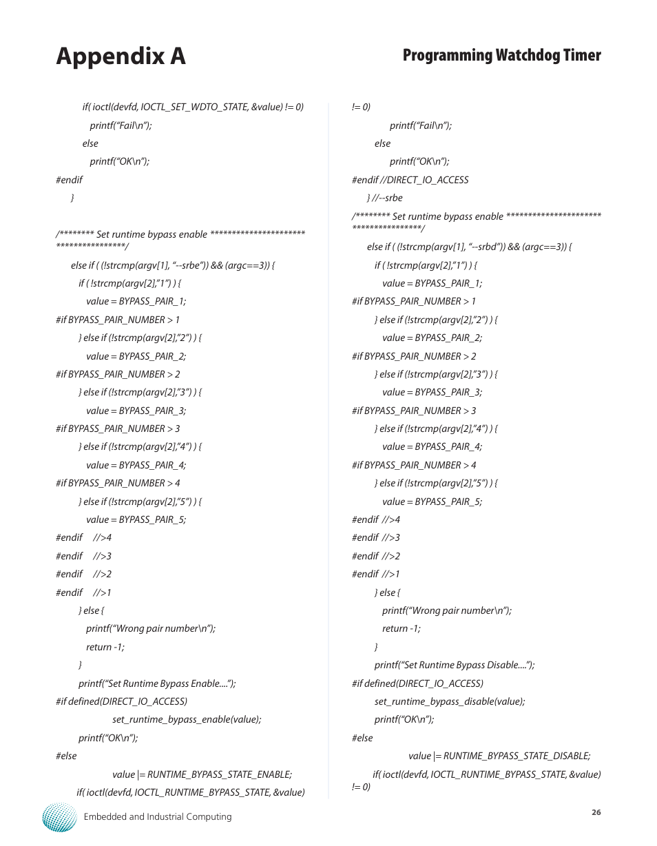 Appendix a, Programming watchdog timer | Lanner LEC-3012 User Manual | Page 26 / 33