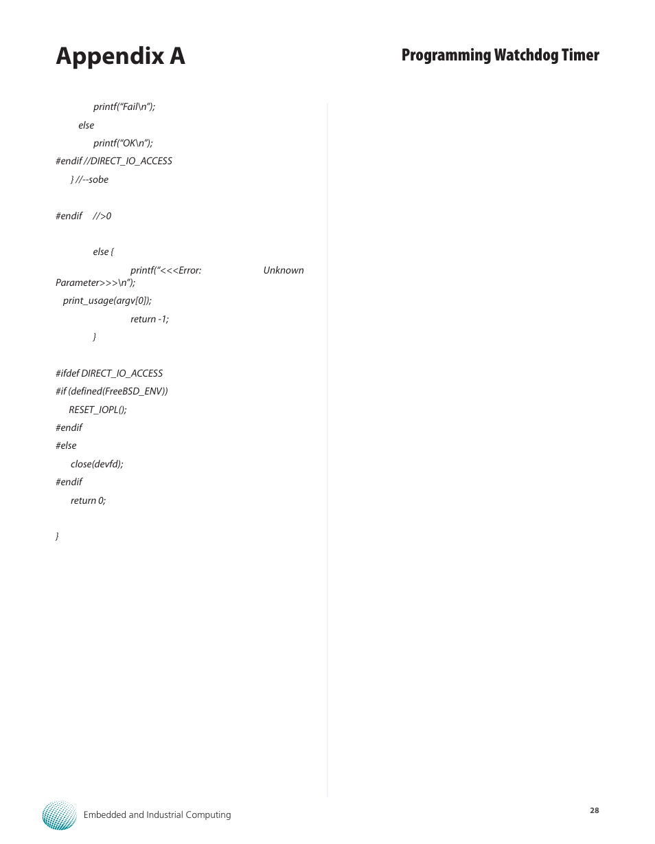 Appendix a, Programming watchdog timer | Lanner LEC-3012 User Manual | Page 28 / 33