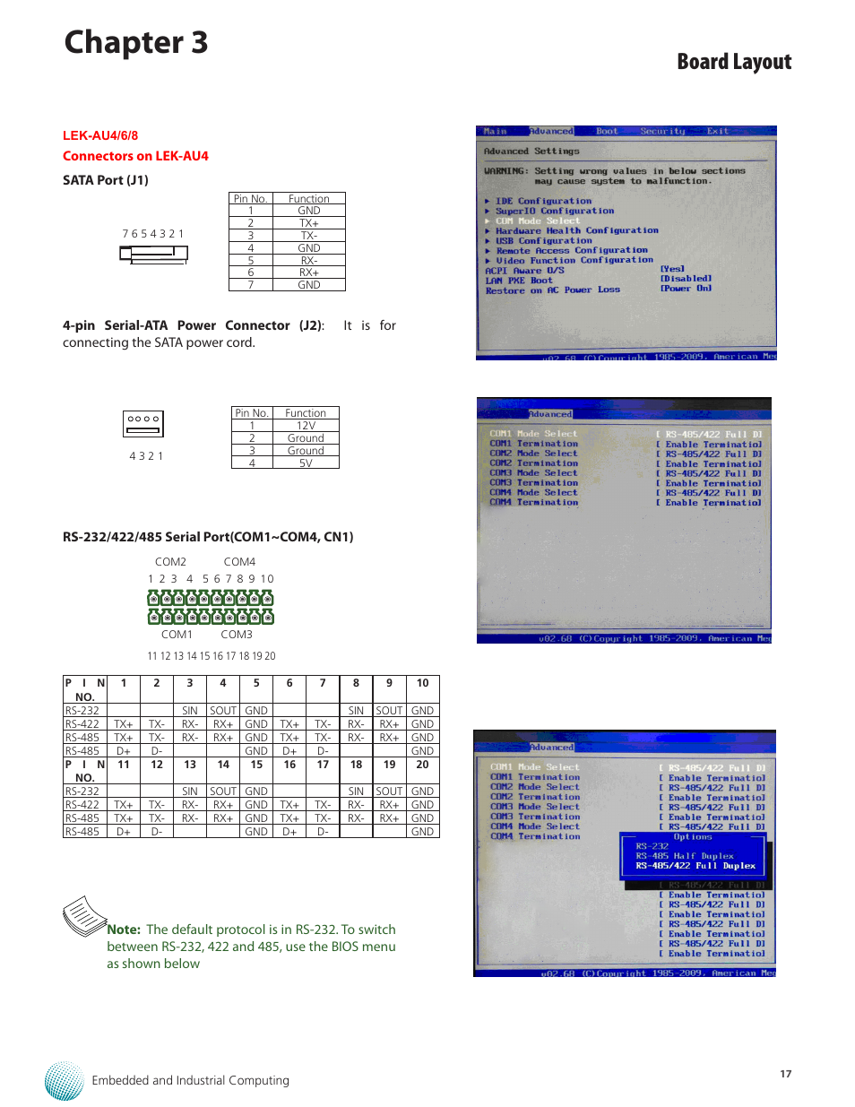 Chapter 3, Board layout | Lanner LEC-3013 User Manual | Page 17 / 26
