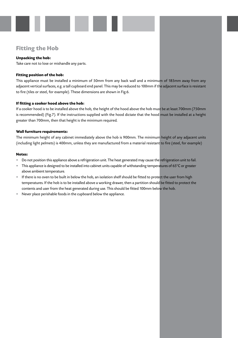 Fitting the hob | CDA HCG500 User Manual | Page 9 / 12