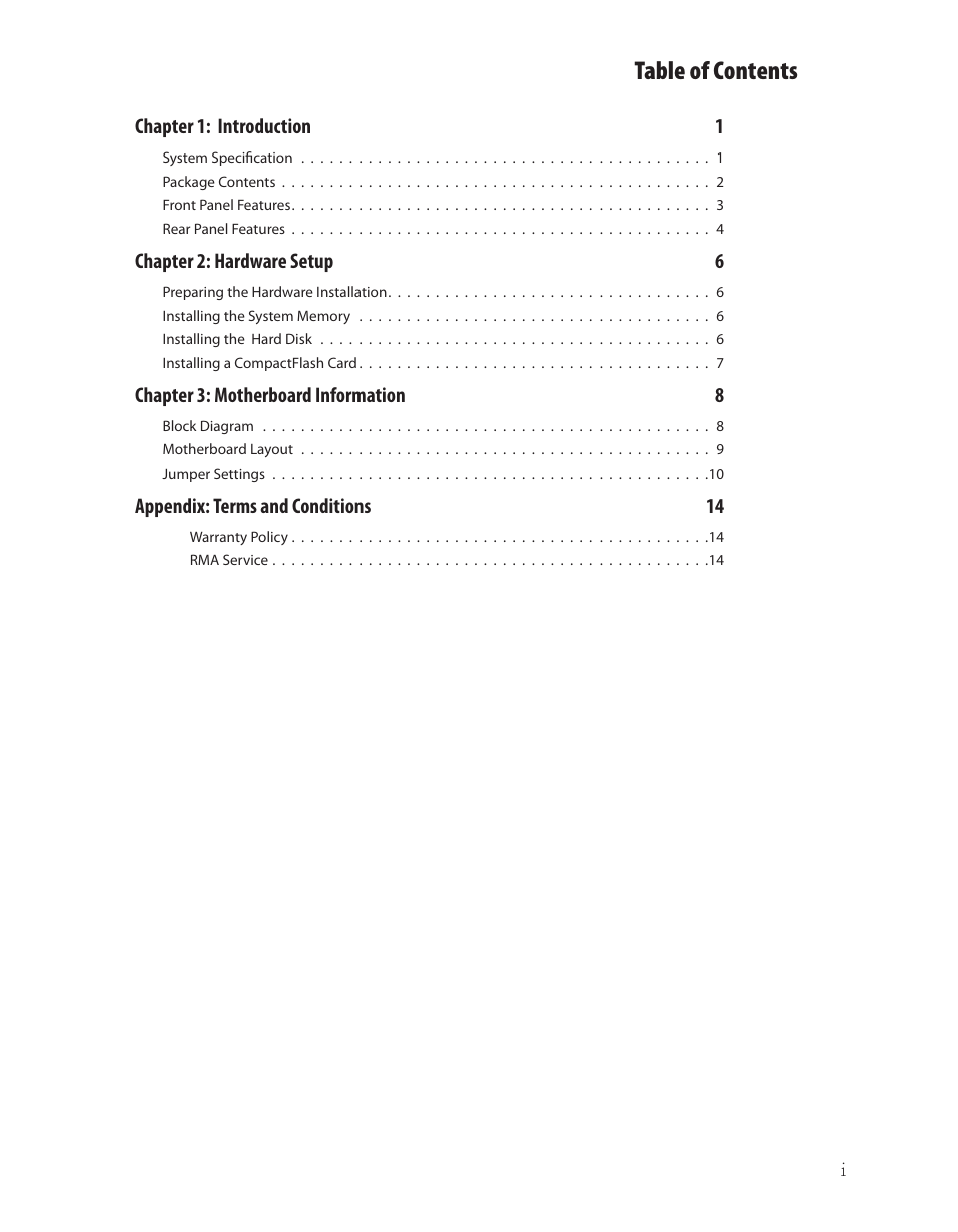 Ttat table of contents beable of contents | Lanner LEC-3100 User Manual | Page 2 / 17