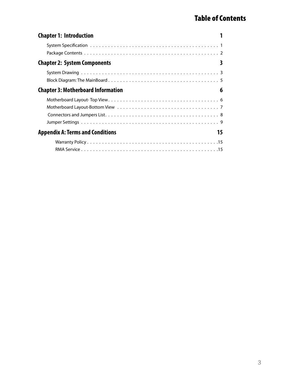 Ttat table of contents beable of contents | Lanner VES-220 User Manual | Page 3 / 19