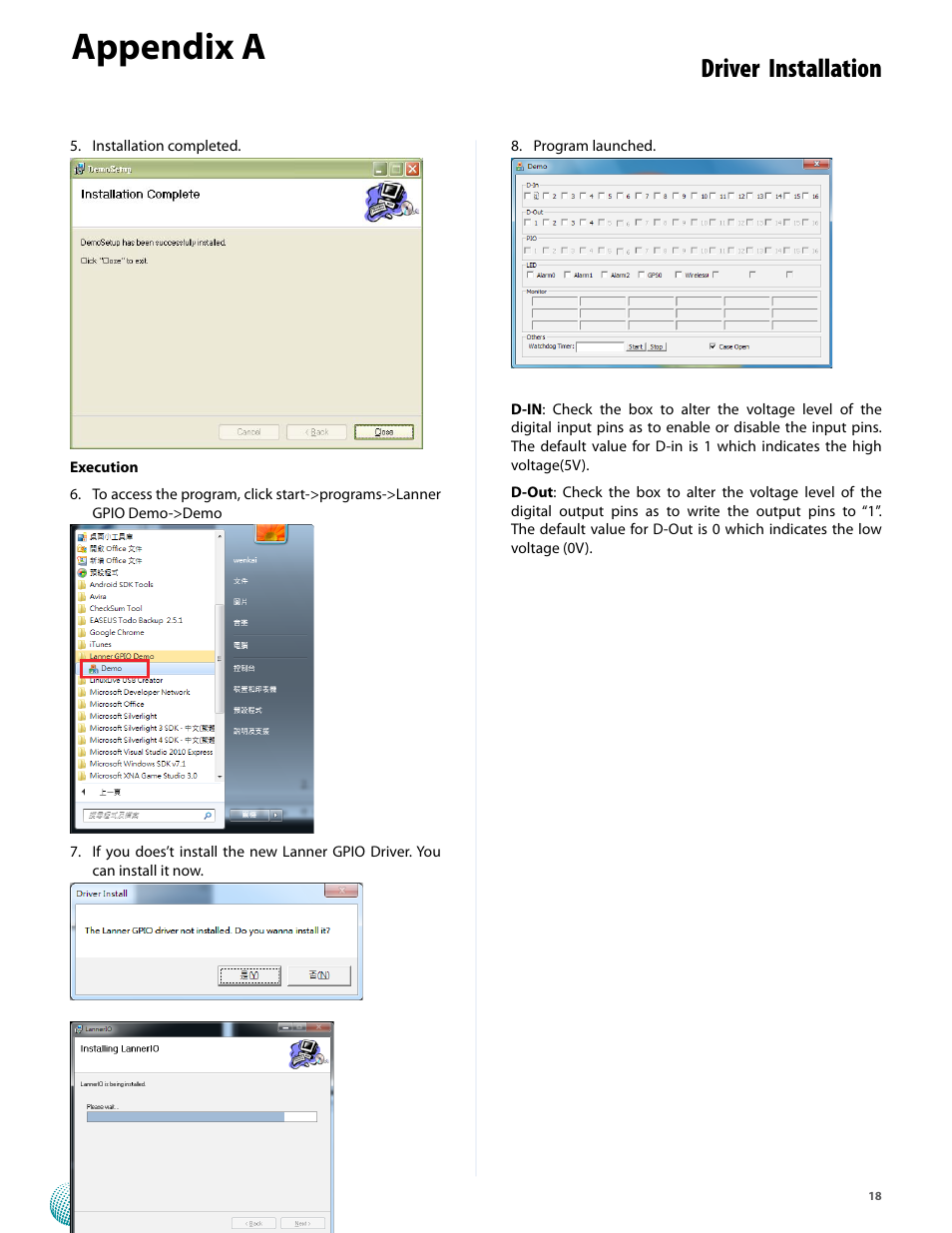 Appendix a, Driver installation | Lanner VES-310 V2 User Manual | Page 18 / 20