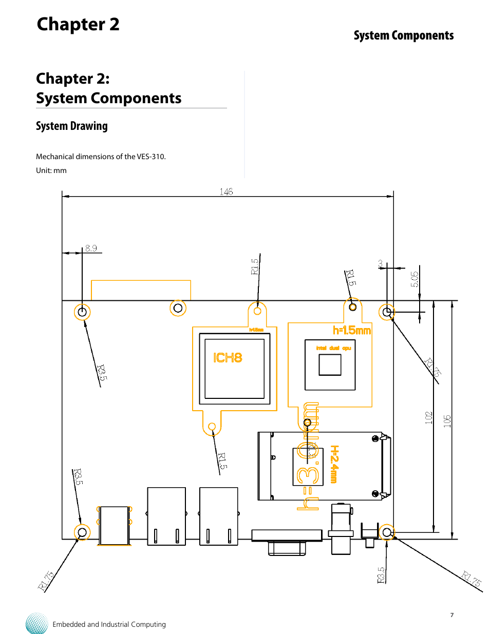 Chapter 2, Chapter 2: system components | Lanner VES-310 V2 User Manual | Page 7 / 20