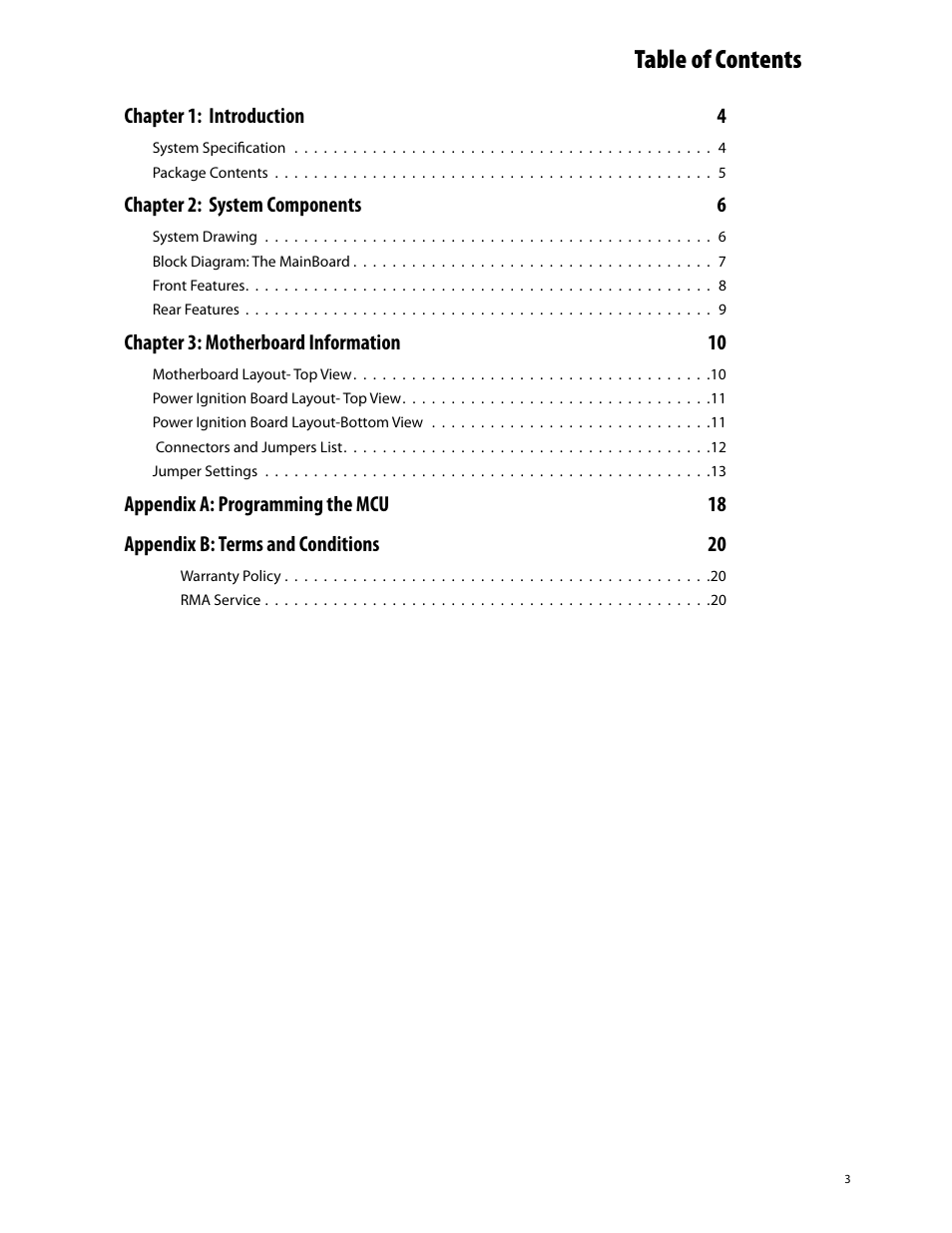 Ttat table of contents beable of contents | Lanner VES-500 User Manual | Page 3 / 21