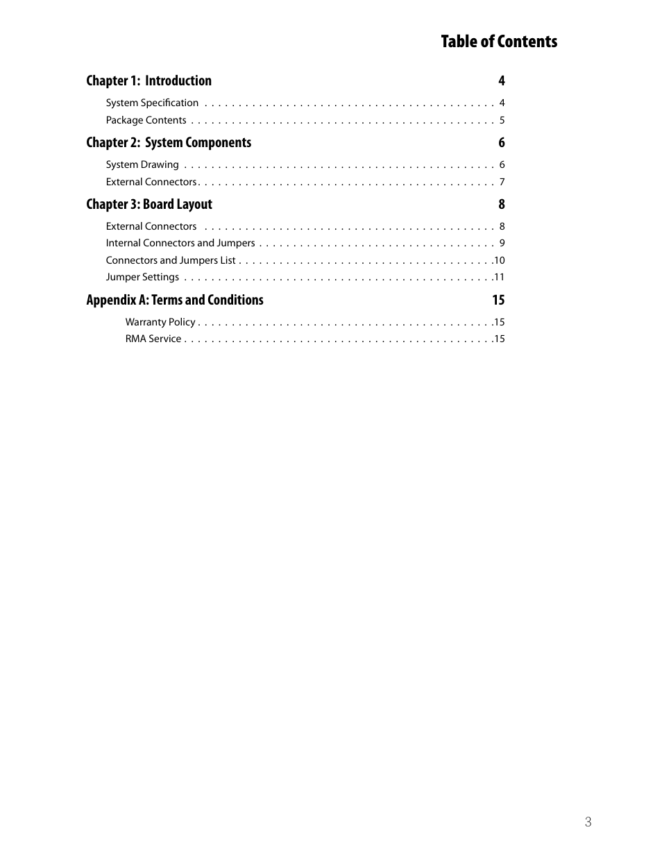 Ttat table of contents beable of contents | Lanner VES-8X2 User Manual | Page 3 / 16