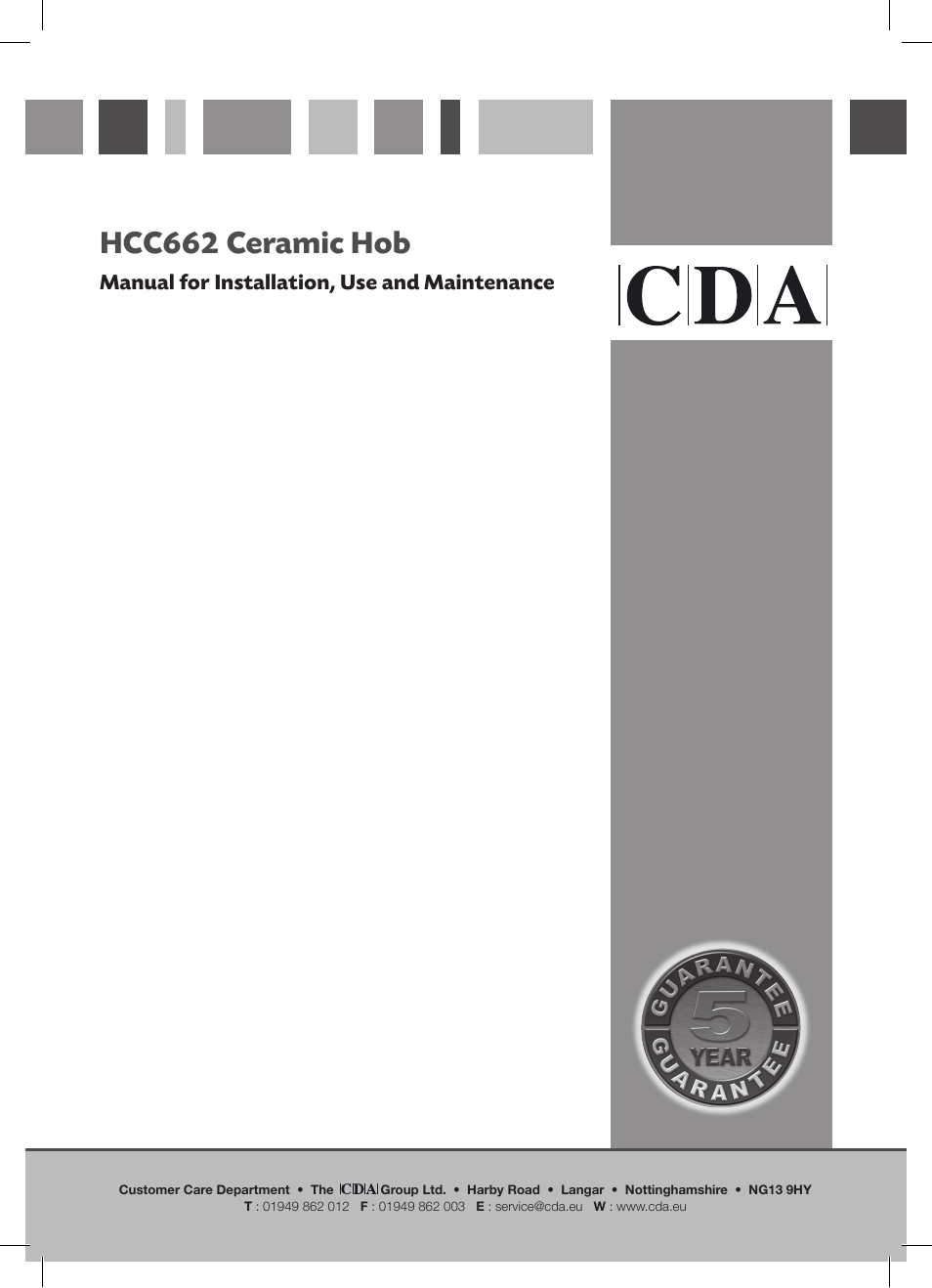 CDA HCC662 User Manual | 12 pages