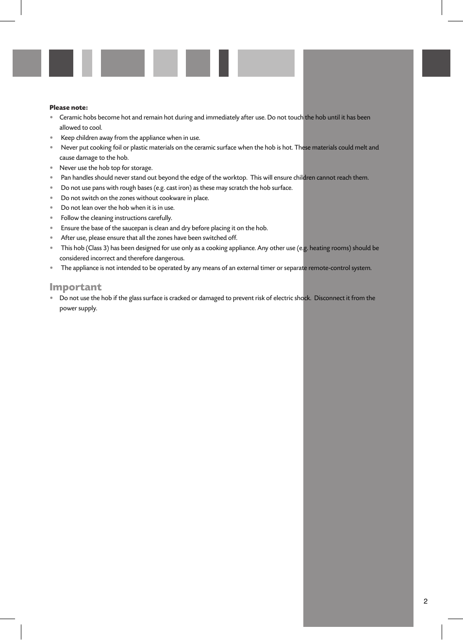 Important | CDA HCC662 User Manual | Page 3 / 12