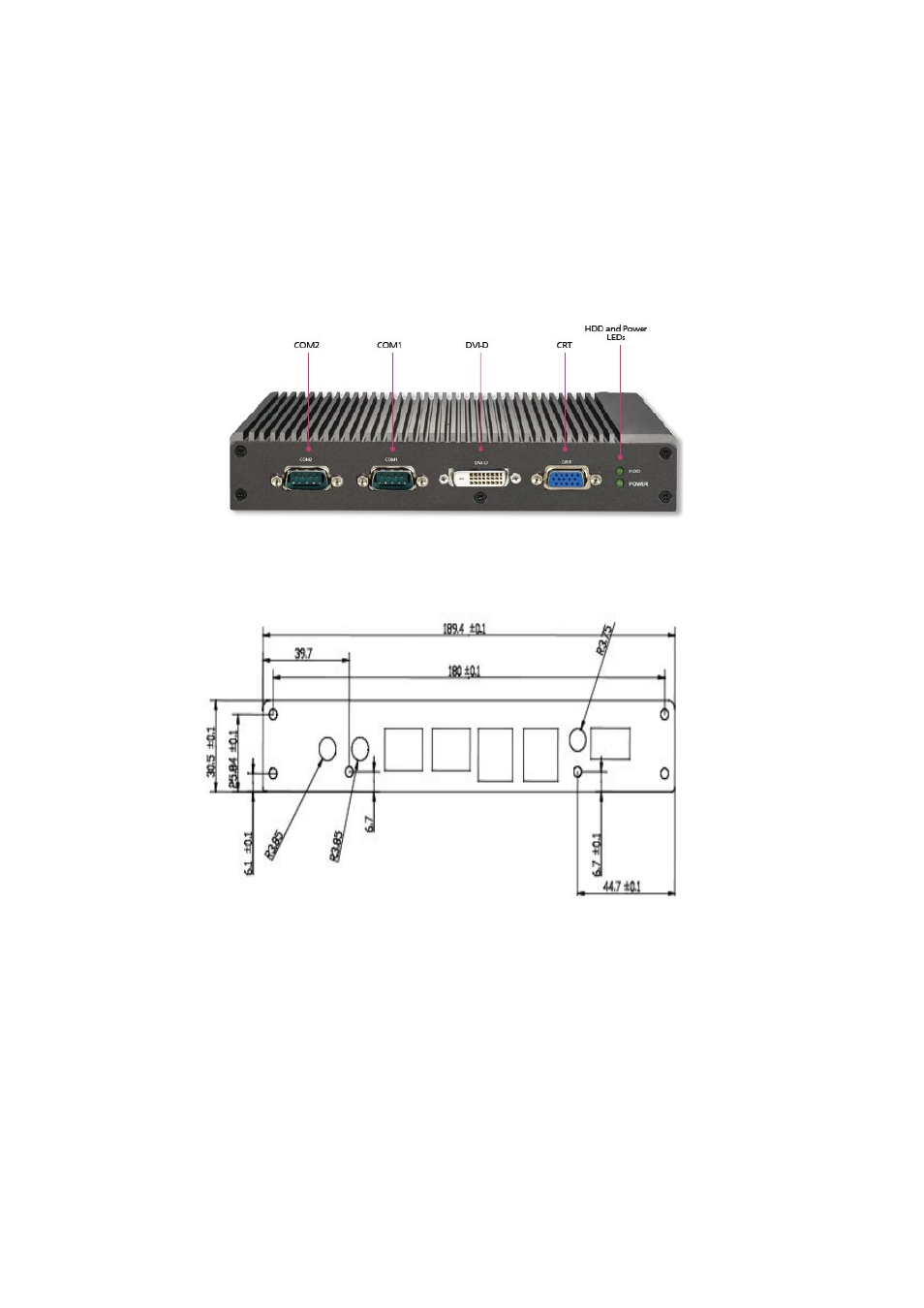 2 em-f345 embedded system mechanisms, 1 front view | Lanner EM-F345 User Manual | Page 19 / 30