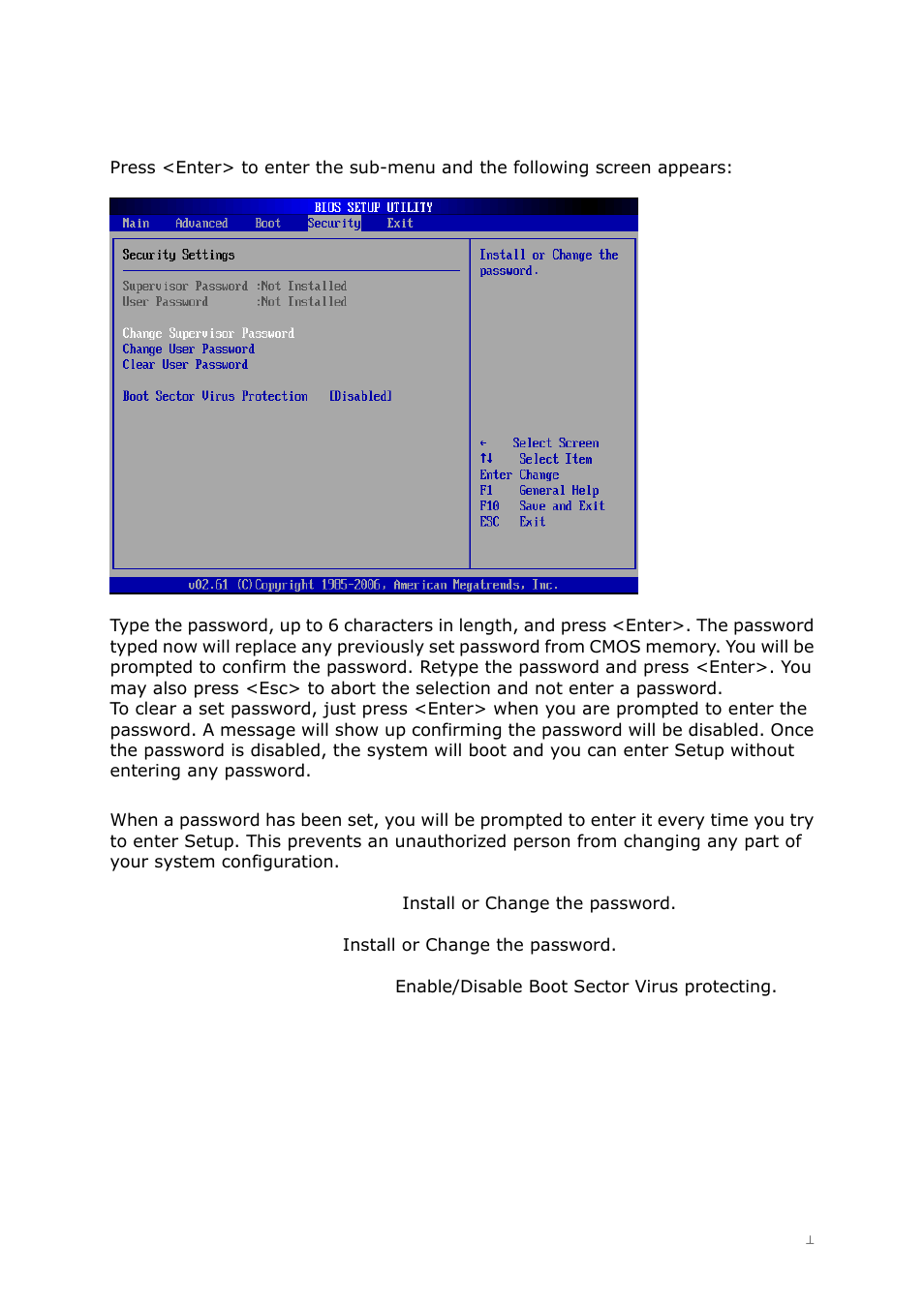 5 security menu | Lanner LEC-2026 User Manual | Page 57 / 67