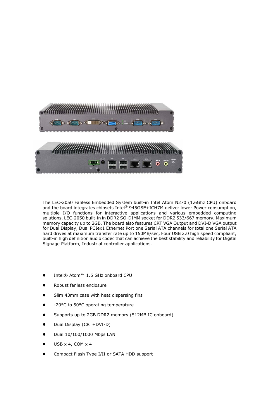Product overview, 1 product introduction, 2 features and benefits | Lanner LEC-2050 User Manual | Page 6 / 38