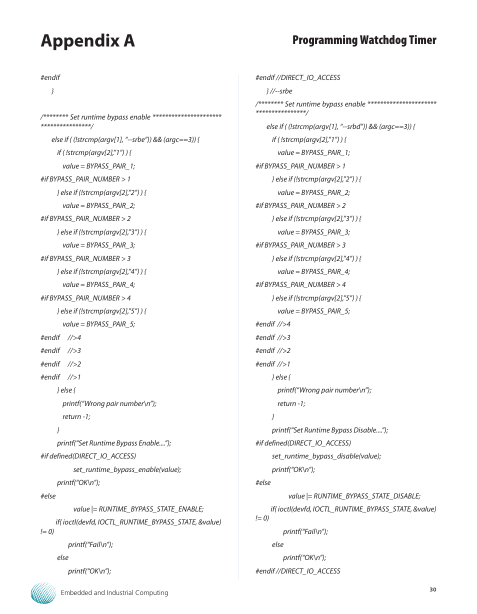 Appendix a, Programming watchdog timer | Lanner LEC-2110 User Manual | Page 30 / 41