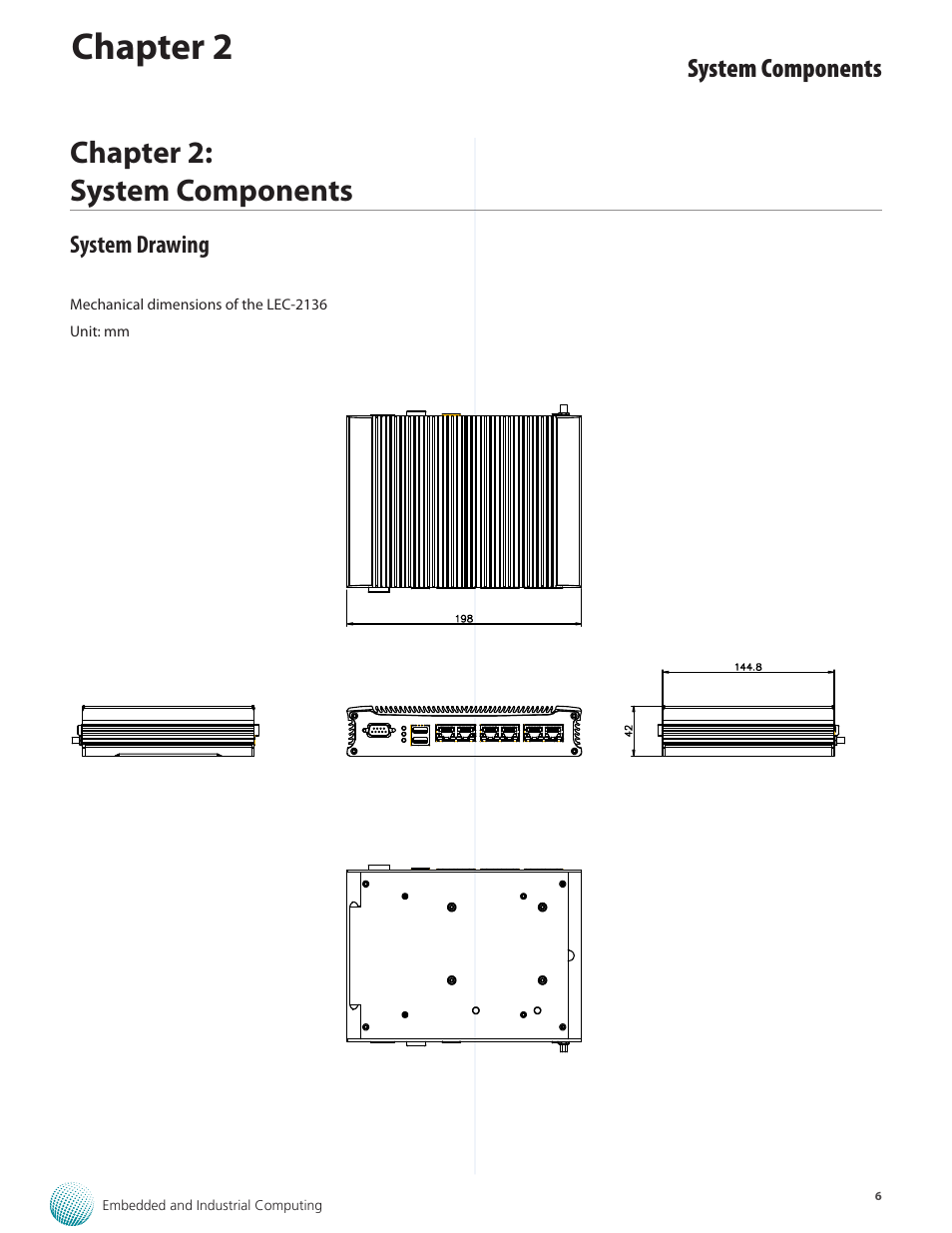 Chapter 2, Chapter 2: system components | Lanner LEC-2136 User Manual | Page 6 / 20