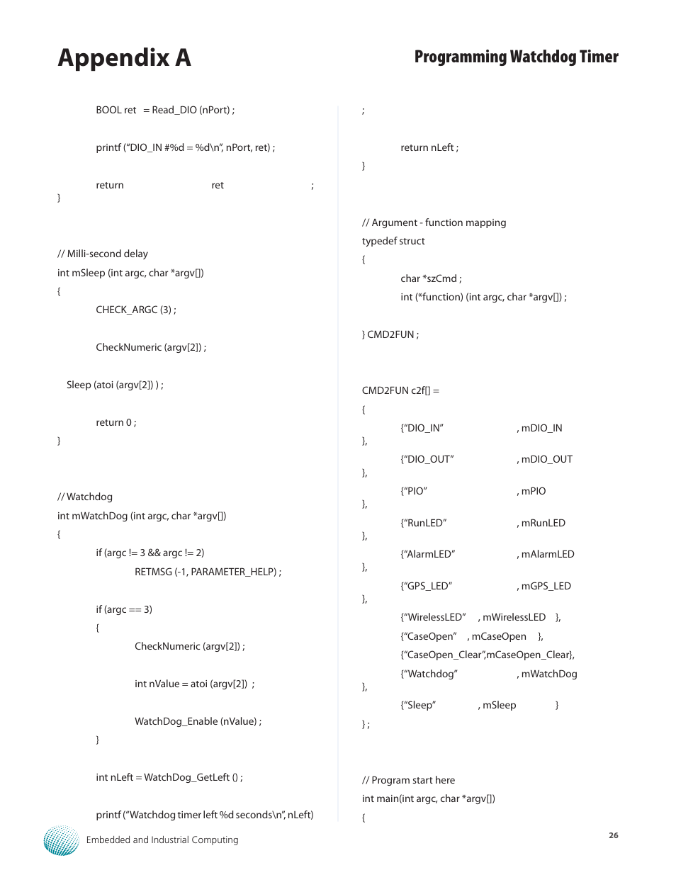 Appendix a, Programming watchdog timer | Lanner LEC-2250 User Manual | Page 27 / 30