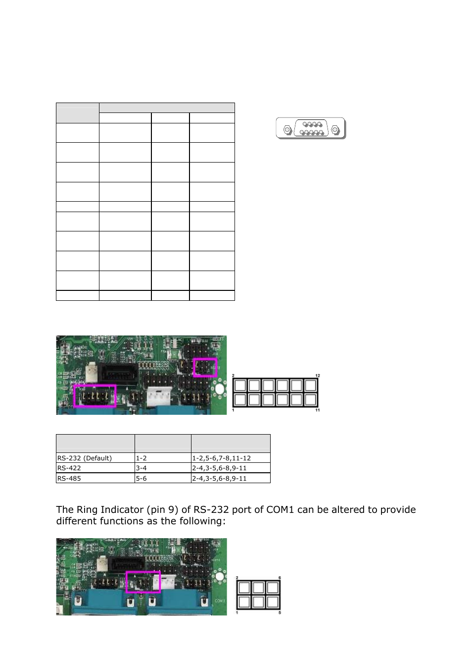 Com1 pin definition | Lanner LEC-7000 User Manual | Page 15 / 37