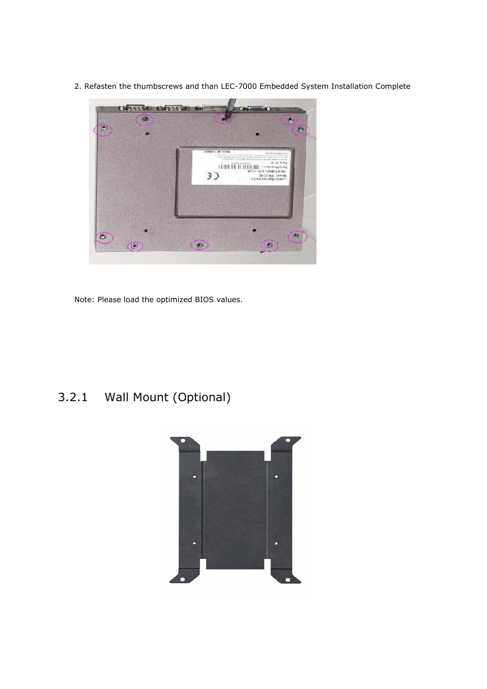 2 mounting kits 3.2.1 wall mount (optional) | Lanner LEC-7000 User Manual | Page 27 / 37