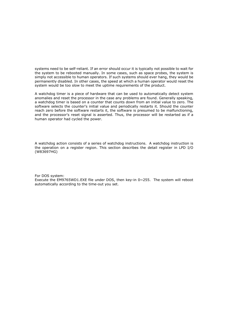 B. appendix b: watchdog timer, B.1 most introduction, B.2 detail register descriptions | B.2.1 to used the watch-dog timer | Lanner LEC-7000 User Manual | Page 30 / 37