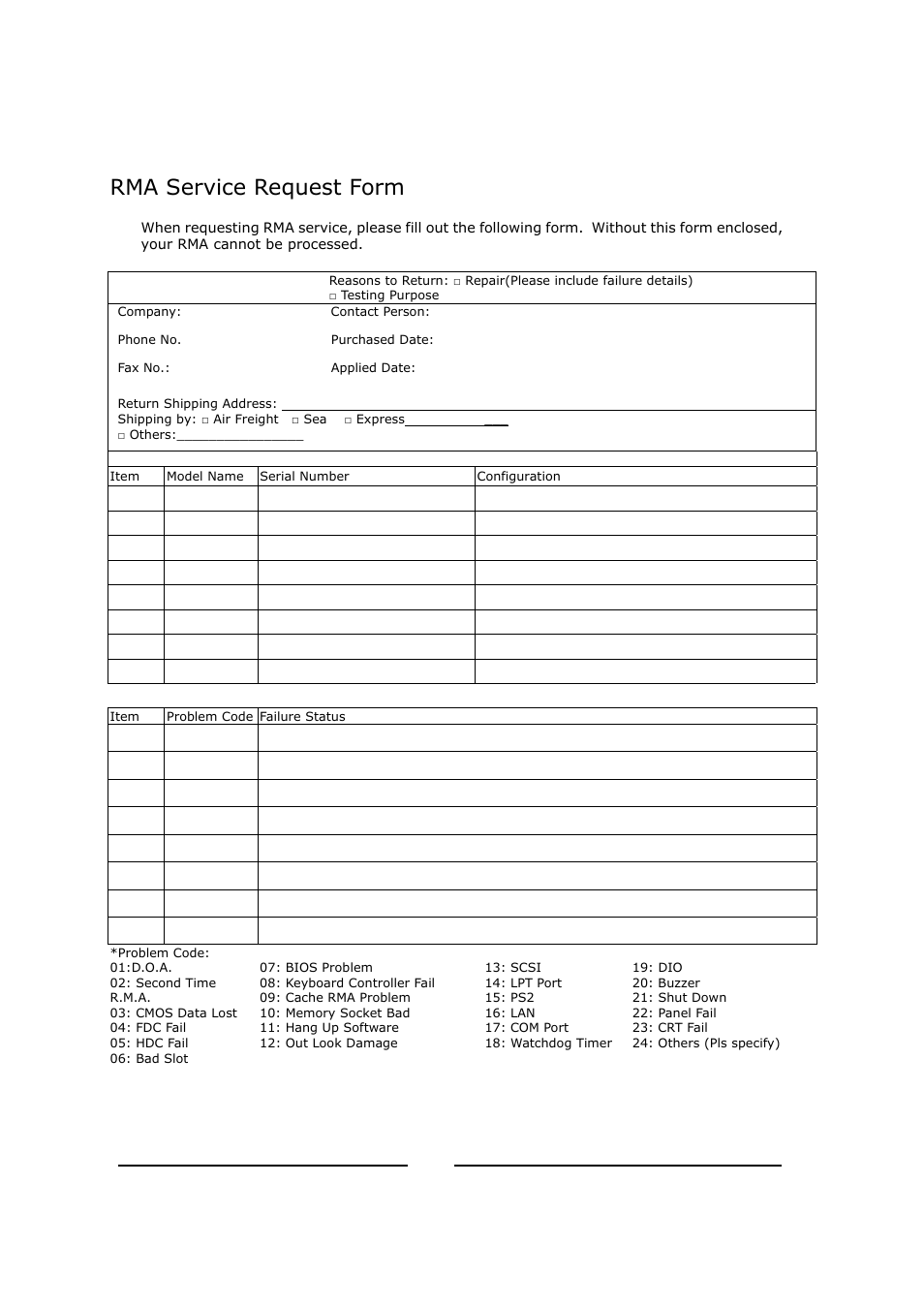 Rma service request form, Lec-7000 fanless embedded system user’s manual | Lanner LEC-7000 User Manual | Page 37 / 37