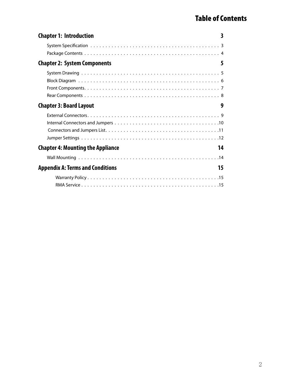 Ttat table of contents beable of contents | Lanner LEC-7001 User Manual | Page 3 / 17