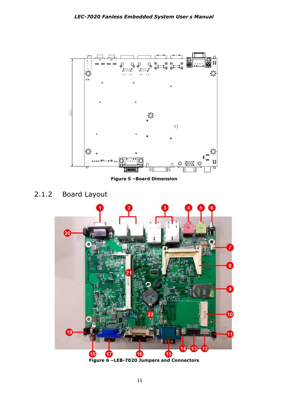 2 board layout | Lanner LEC-7020 User Manual | Page 11 / 28