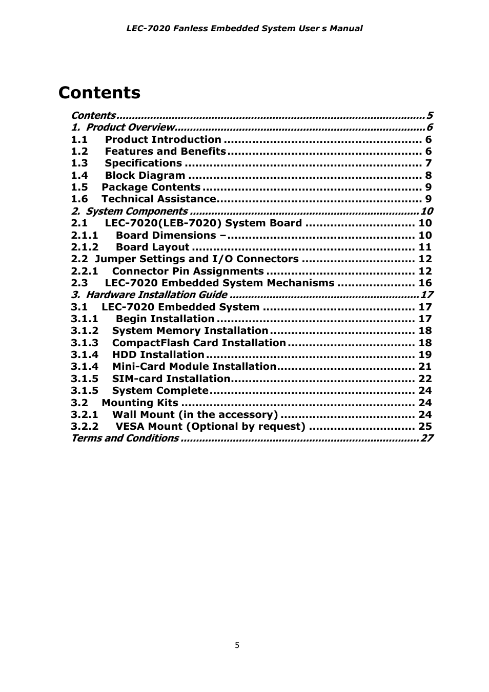 Lanner LEC-7020 User Manual | Page 5 / 28