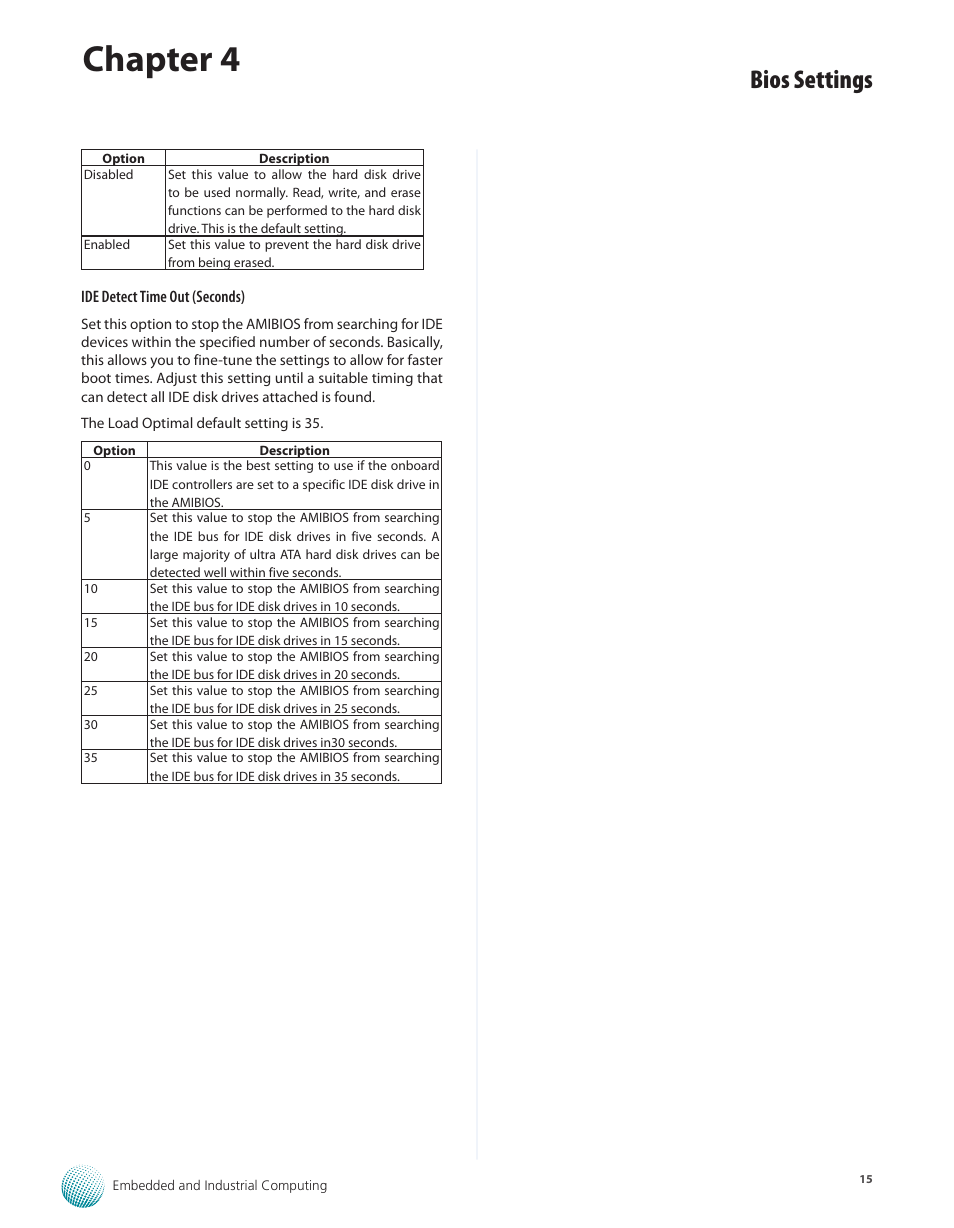 Chapter 4, Bios settings | Lanner LEC-7100 User Manual | Page 18 / 38